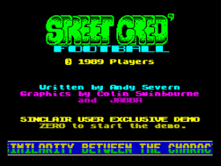 Football title screen for ZX Spectrum